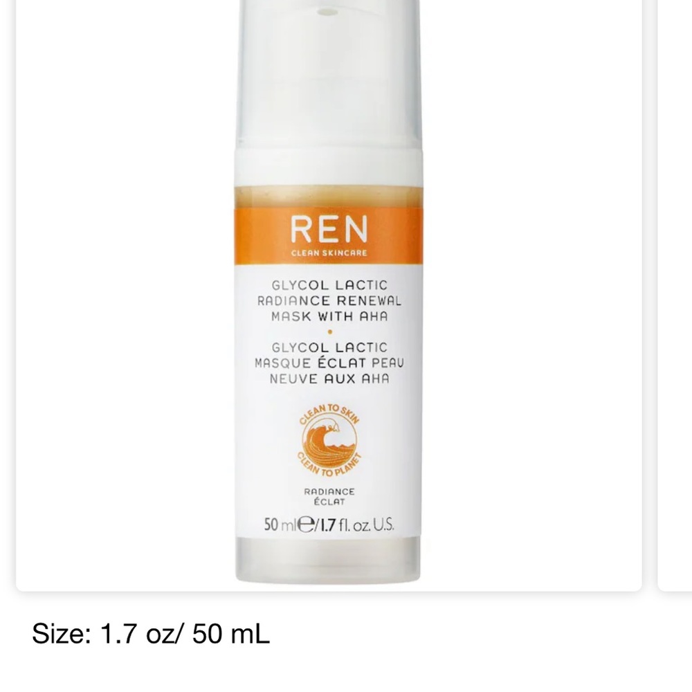 REN Clean Skincare Glycol Lactic Radiance Renewal Mask 1.7 OZ